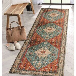 2'X7' Washable Boho Tribal Runner Rug